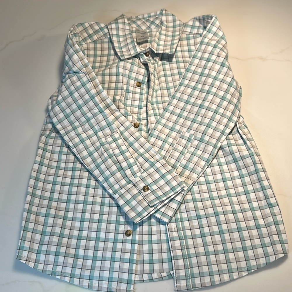 Simple Joys By Carter’s Kids 4T Plaid Collared Button Down Long Sleeve Shirt